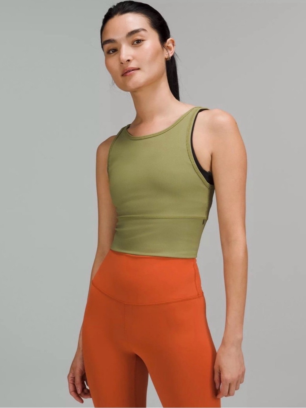 Lululemon 2 Cropped Ribbed Tank Tops Power Pivot Align - Picture 2 of 10
